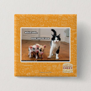 Working kitteh 2 inch square button