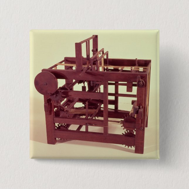 Working model of a loom 2 inch square button (Front)