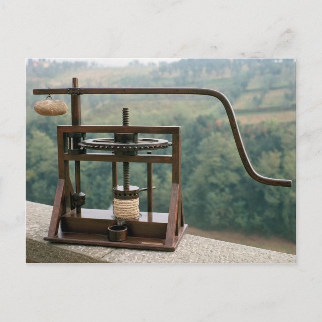Working model of an olive press postcard (Front)