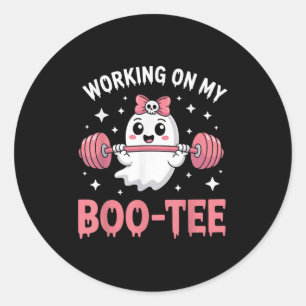 Working On My Boo Funny Gym Halloween Dead Lift Gh Classic Round Sticker