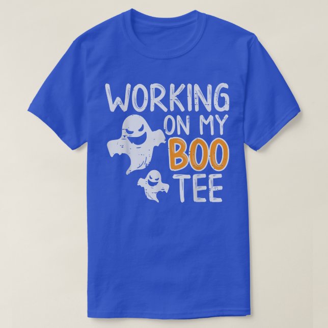 Working On My Boo Tee Funny Halloween Costume Men  (Design Front)