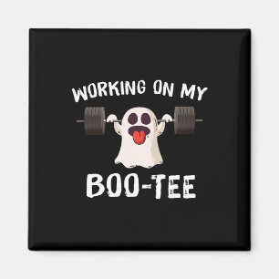 Working On My Boo Tee Halloween Dead Lift Ghost Gy Magnet