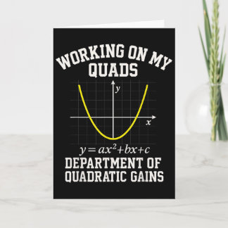 Working On My Quads Funny Algebra Math Gym Teacher Card