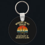 Working On My Quads Funny Retro Algebra Math Gym T Keychain<br><div class="desc">Working On My Quads Funny Retro Algebra Math Gym Teacher</div>