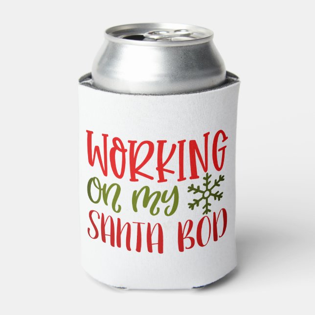 Working On My Santa Bod | Christmas Can Cooler (Can Front)