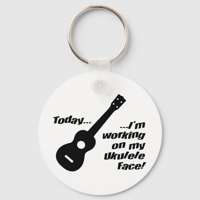 Working on my ukulele face! keychain (Front)