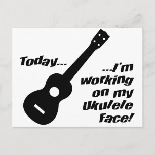 Working on my ukulele face! postcard
