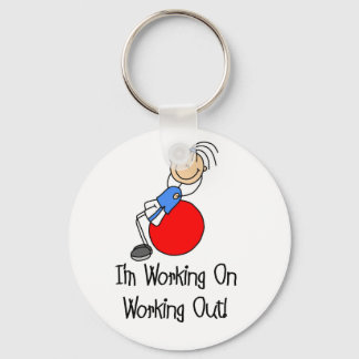 Working on Working Out T-shirts and Gifts Keychain