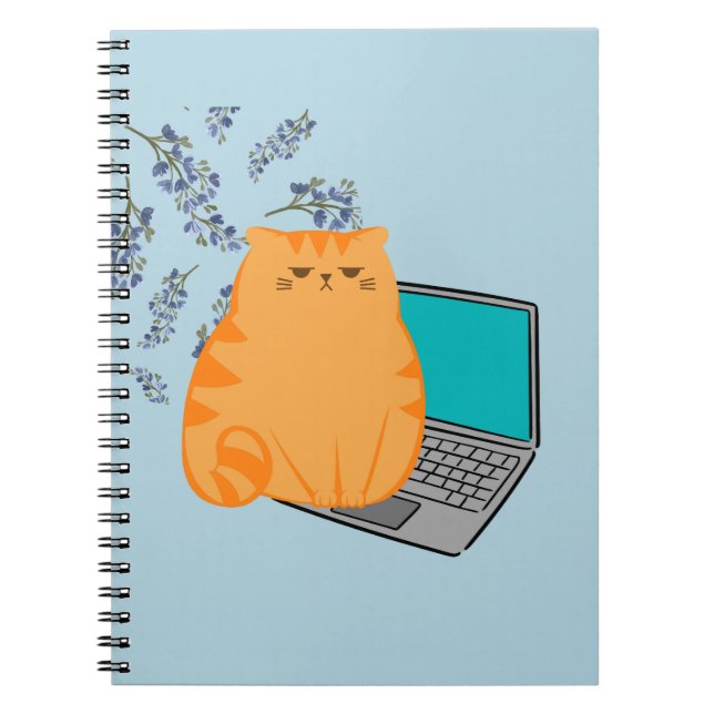  Working Orange Cat Notebook (Front)