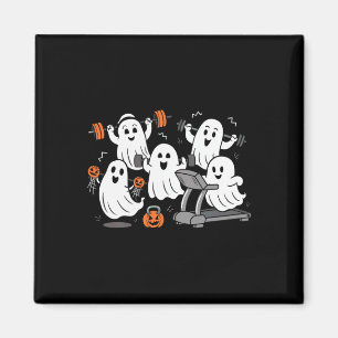 Working Out Ghost Gym Halloween Shirt Fitness Weig Magnet