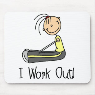 Working Out Stick Figure Mousepad