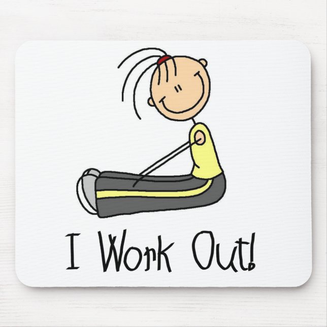 Working Out Stick Figure Mousepad (Front)