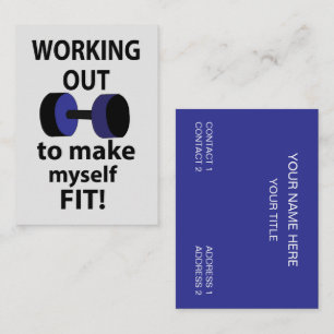 Working Out Workout Weights Work Out Business Card