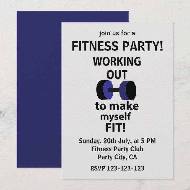 Working Out Workout Weights Work Out Invitation (Front/Back)