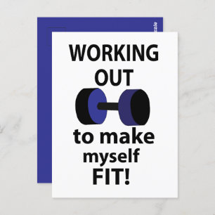 Working Out Workout Weights Working Out Postcard