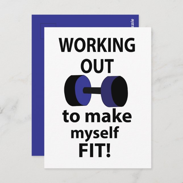 Working Out Workout Weights Working Out Postcard (Front/Back)
