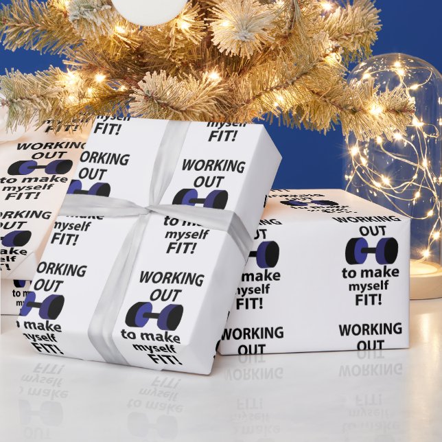 Working Out Workout Weights Working Out Wrapping Paper (Holidays)