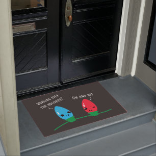 Working Over The Holidays Funny Christmas Lights Doormat