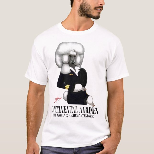 Working Poodle In Continental Clip T-Shirt (Front)