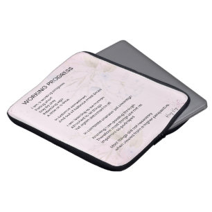 Working Progress Encouragement Uplifting Poem Laptop Sleeve