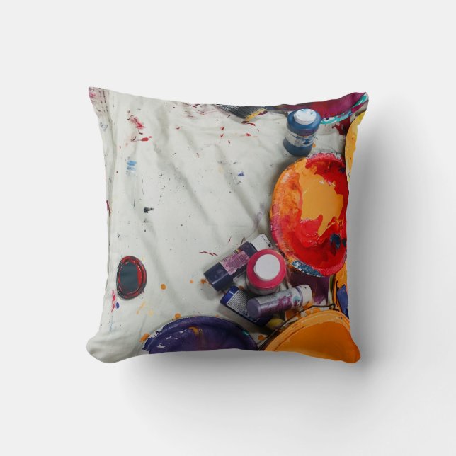 working studio throw pillow (Front)