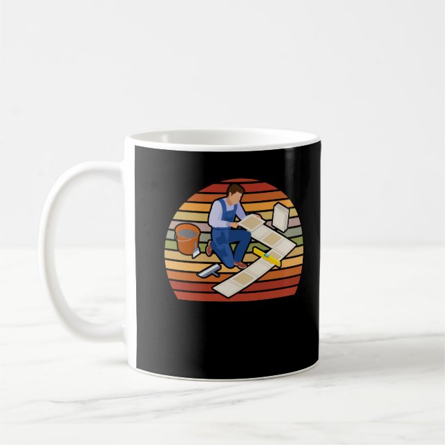 Working Tiler Vintage Tile Craftsmen Coffee Mug (Left)