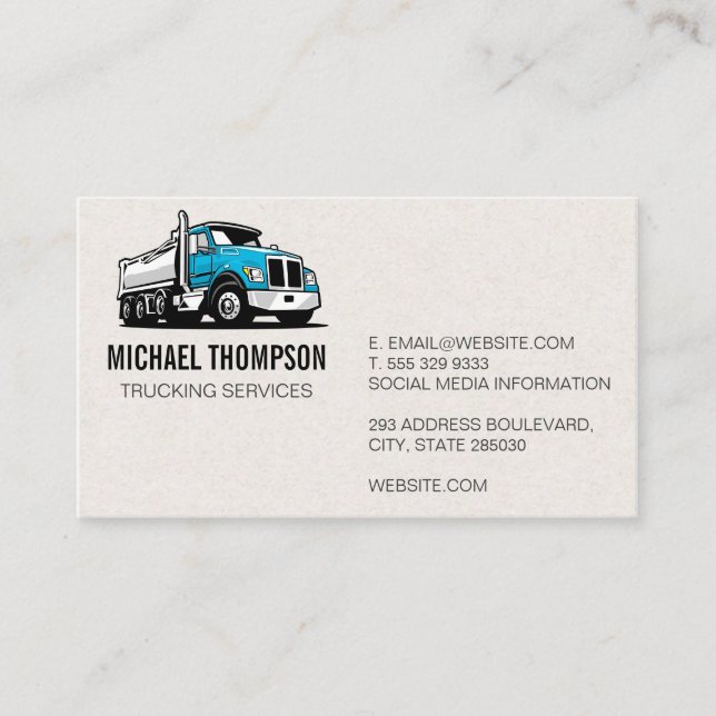 Working Truck Icon Business Card (Front)