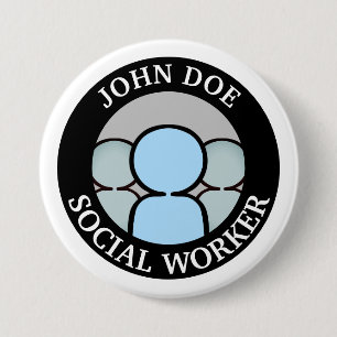 Working with people 3 inch round button