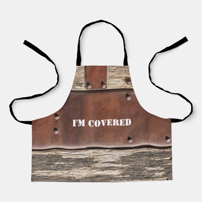 Workman’s Iron Wood I’m Covered man Apron (Front)