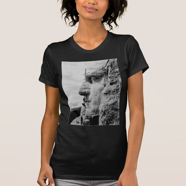 Workmen on George Washington Face Mount Rushmore T-Shirt (Front)