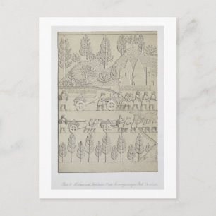 Workmen with implements and ropes for moving a Win Postcard