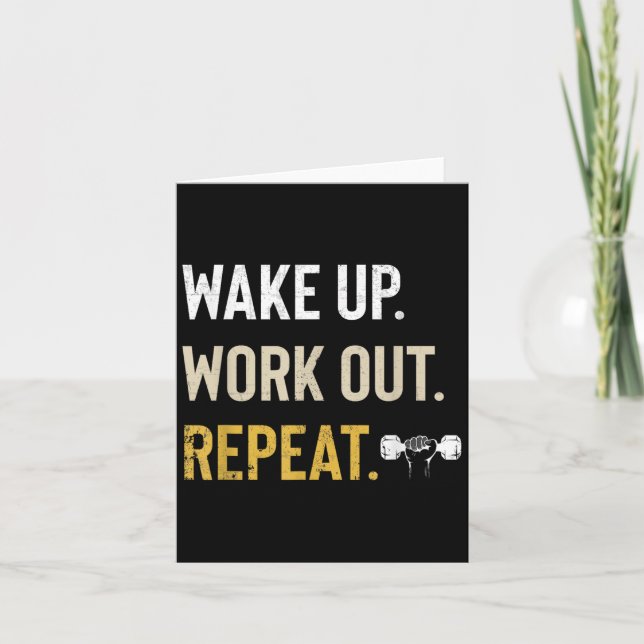 Workou Wake Up Insrational And Motivational Gym Gi Card (Front)