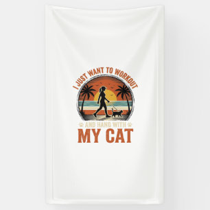 Workout And Hang With My Cat Vintage Shirt Design_ Banner