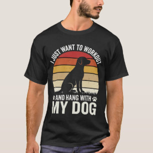 Workout and Hang With My Dog Retro Sunset T-Shirt