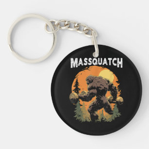 Workout Bigfoot Massquatch Funny Keychain