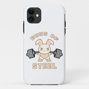 Workout Bunny Cartoon - Buns Of Steel - Funny Gym iPhone 11 Case
