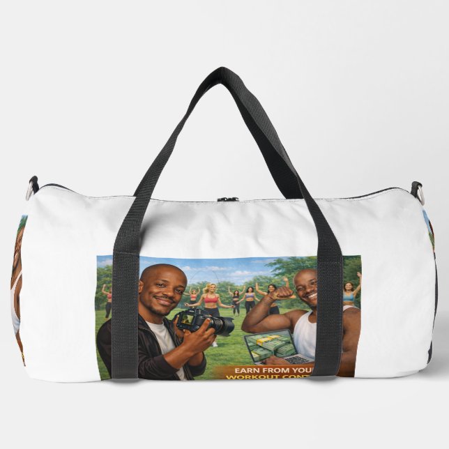 WORKOUT CONTENT CREATOR DUFFEL BAGS (Front)