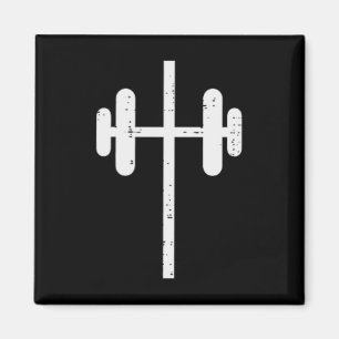 Workout Cross Barbel Pocket Christian Exercise Gym Magnet