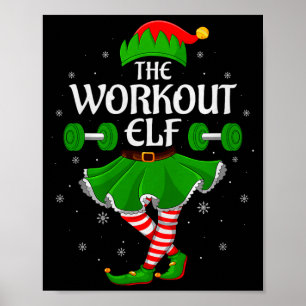Workout Elf Christmas Family Girls Women Elf Squad Poster