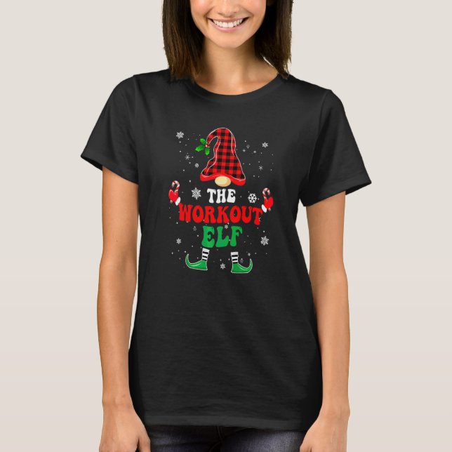 Workout Elf Shirts Matching Group Christmas Pajama (Front)