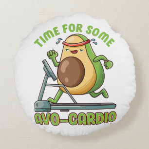 Workout Exercise Funny Humour Sayings Quotes Round Pillow