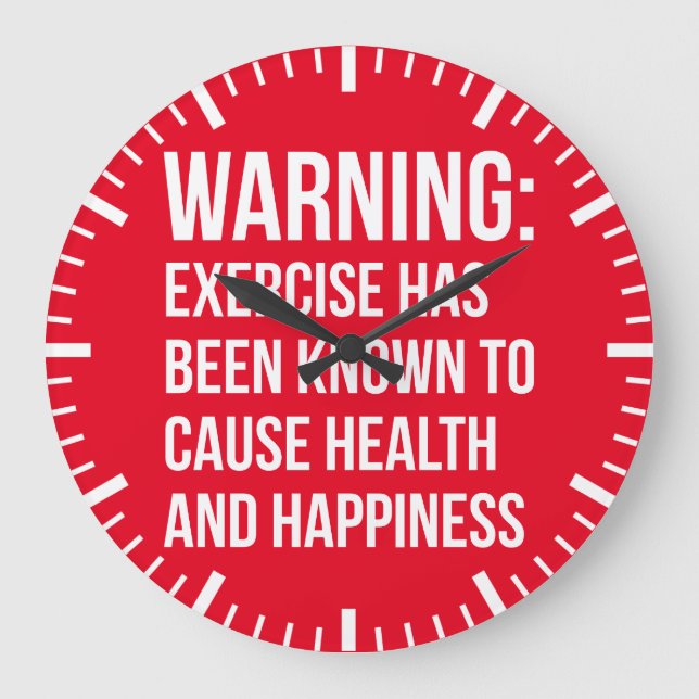 Workout Exercise Motivation Large Clock (Front)