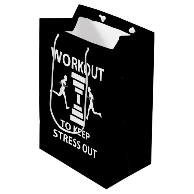Workout Fitness Exercise Medium Gift Bag (Front Angled)