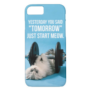 Workout Funny Motivation - Cat - Start Meow Case-Mate iPhone Case