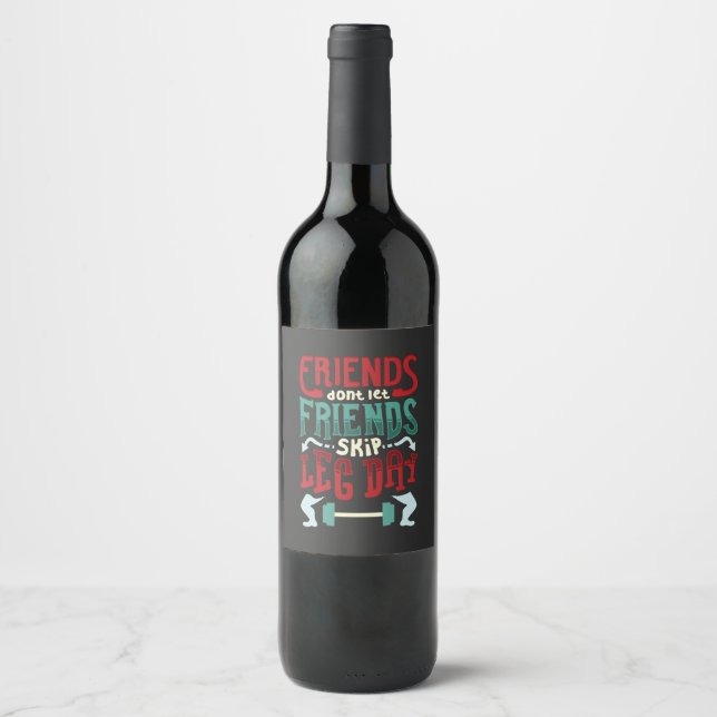 Workout Gym Gift Wine Label (Front)