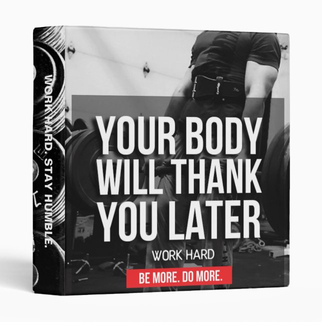 Workout Gym Motivation - Work Hard Binder (Front/Spine)