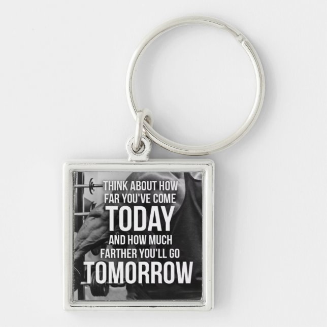 Workout Gym Motivational Keychain (Front)