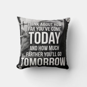 Workout Gym Motivational Throw Pillow