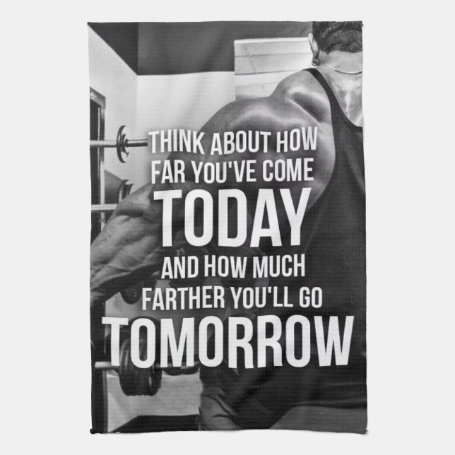 Workout Gym Motivational Words Kitchen Towel (Vertical)