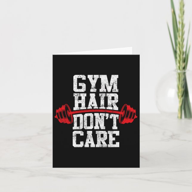 Workout Gym Weight Lifting Bodybuilding Gym Hair D Card (Front)